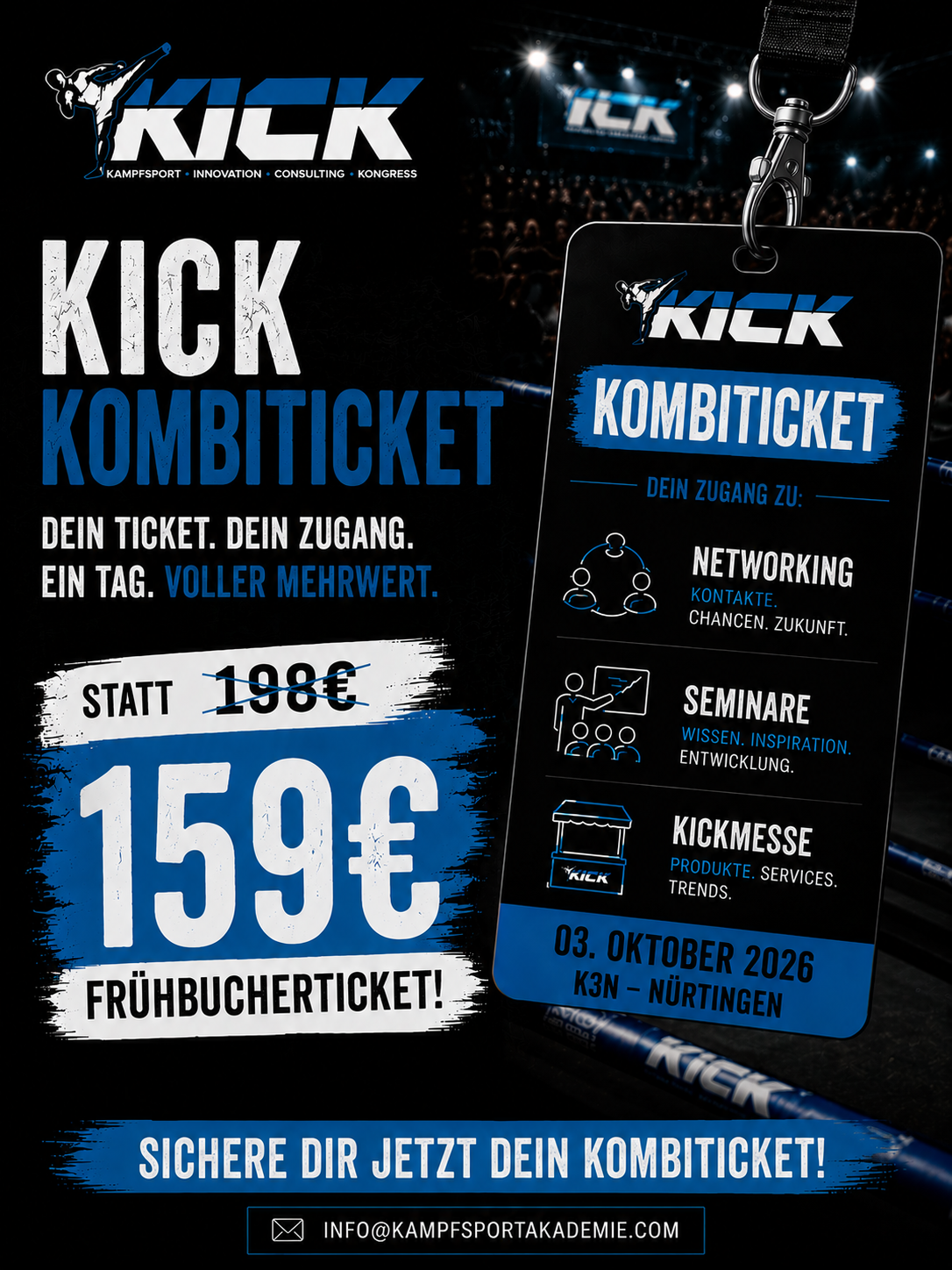 Frühbucher Kick die Kampfsportmesse KOMBITICKET